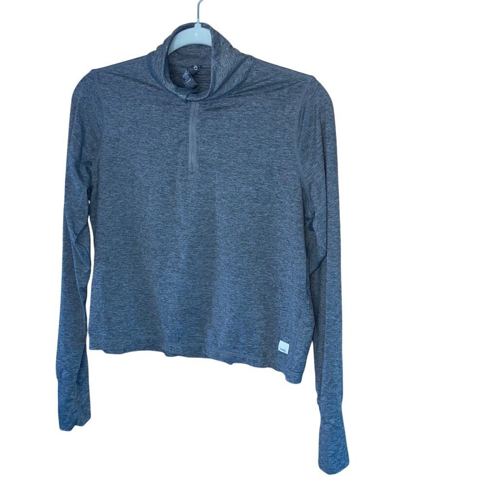 Vuori Womens Size S Gray Cropped Pullover Half Zip Long Sleeves Athletic Top